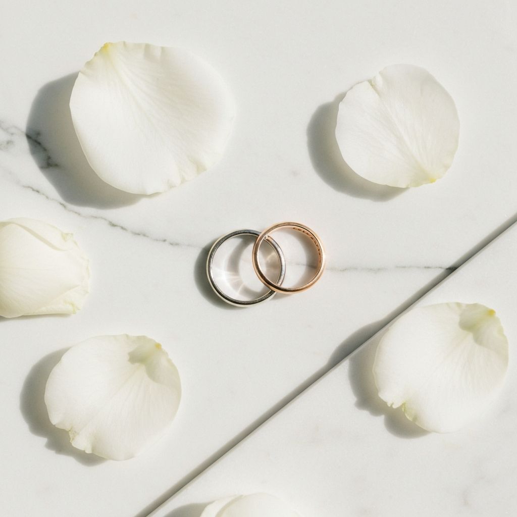 Wedding rings detail shot